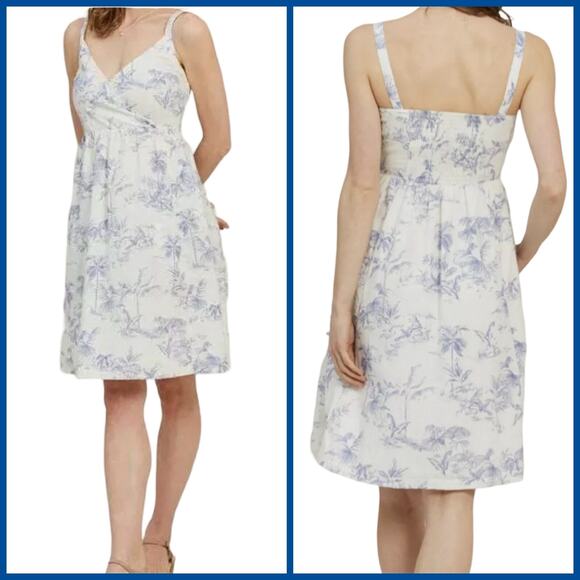 BOGO FREE! FAT FACE White/Blue Flamingo Pattern HEIDI Summer Sun Dress Sz 8 NWT - Picture 6 of 16